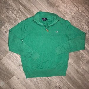 [Vineyard Vines] Green Shep & Ian 1/4 Zip Sweater